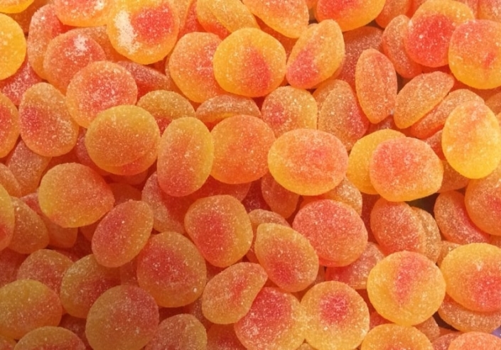 #270 jujubes tranche peche surette 2.19/100g bonbonniere