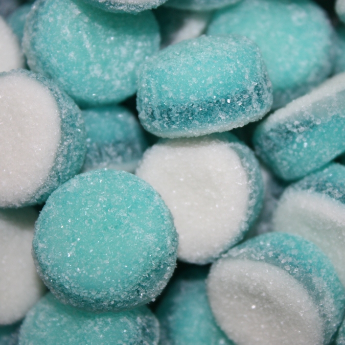 #261 jujubes tarte framboise bleue 2.19/100g bonbonniere