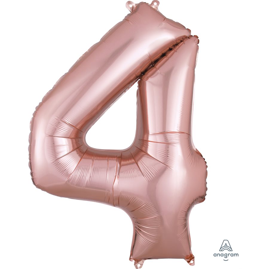 chiffre 4 rose gold 34po