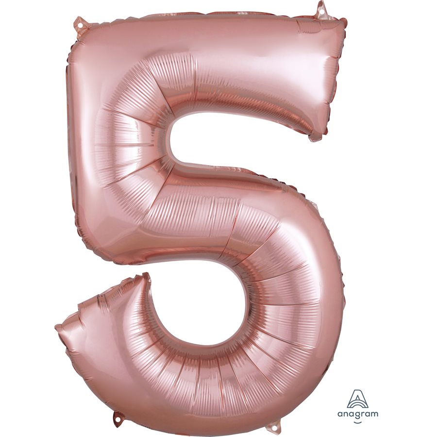 chiffre 5 rose gold 34po