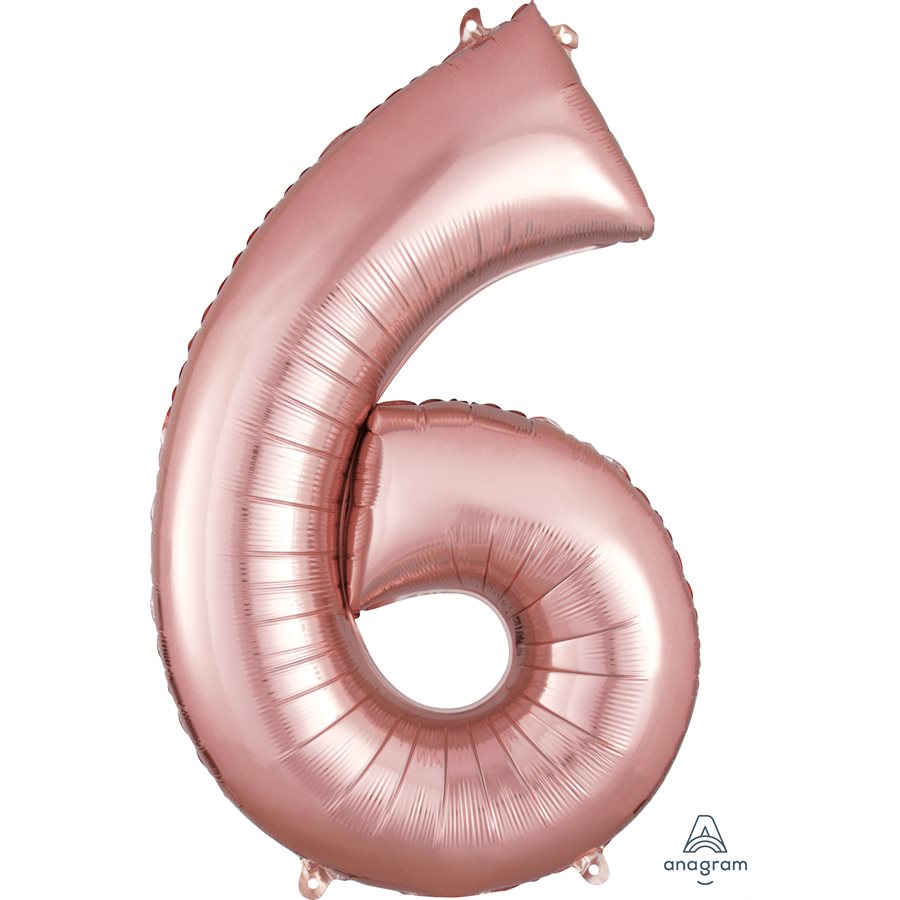 chiffre 6 rose gold 34po