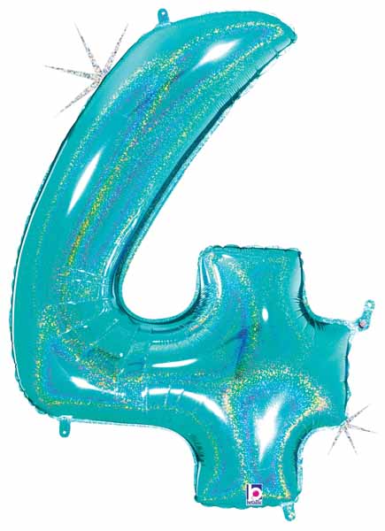 chiffre 4 turquoise 40po