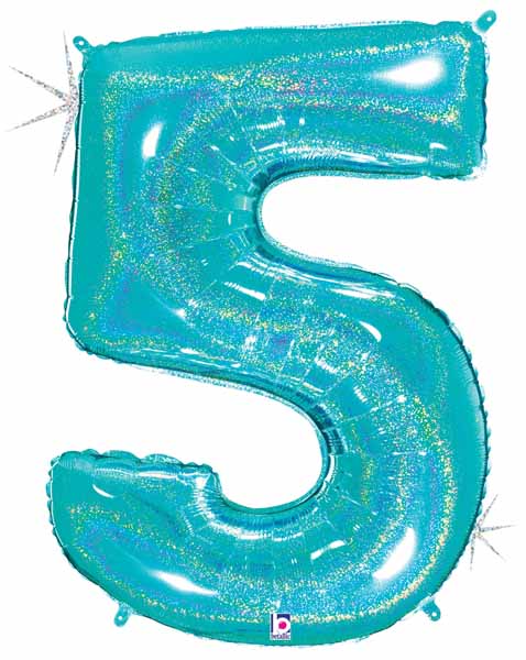 chiffre 5 turquoise 40po