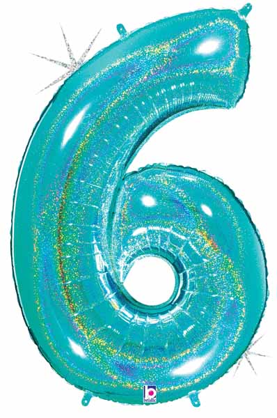 chiffre 6 turquoise 40po