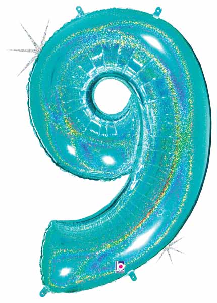 chiffre 9 turquoise 40po